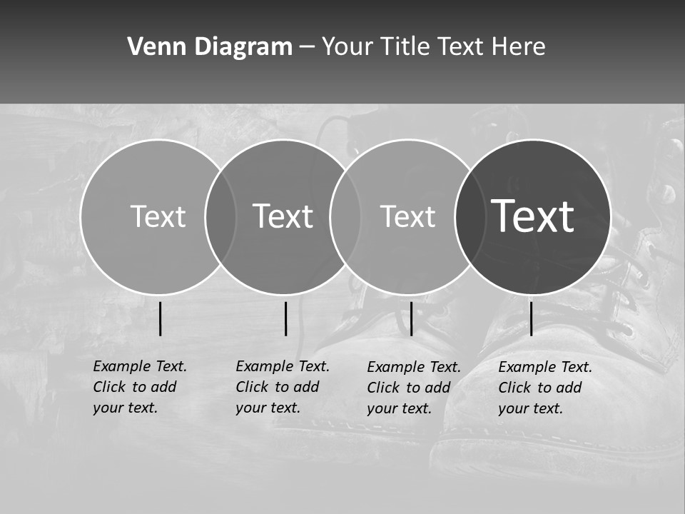 A Black And White Photo Of A Pair Of Boots PowerPoint Template