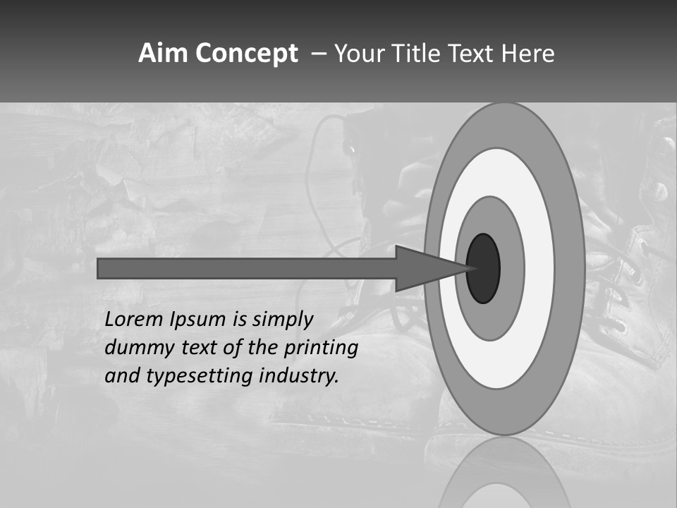A Black And White Photo Of A Pair Of Boots PowerPoint Template