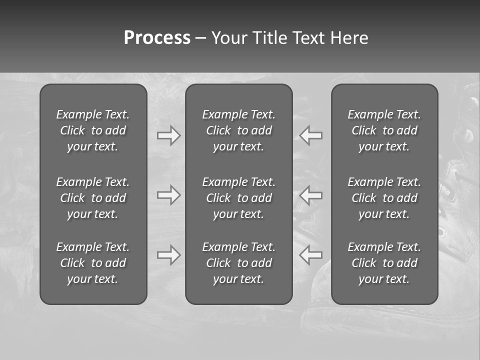 A Black And White Photo Of A Pair Of Boots PowerPoint Template