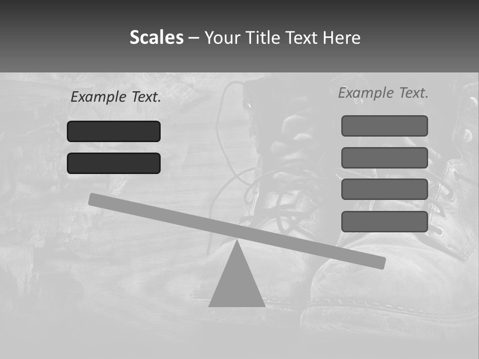 A Black And White Photo Of A Pair Of Boots PowerPoint Template