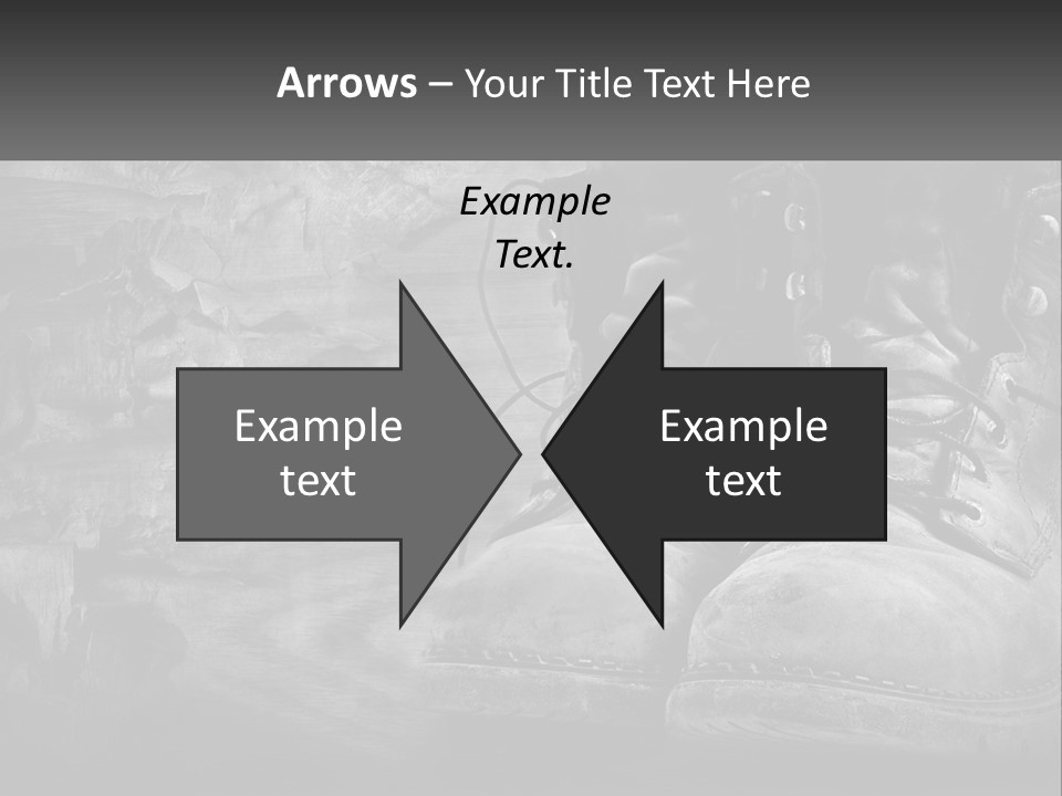 A Black And White Photo Of A Pair Of Boots PowerPoint Template