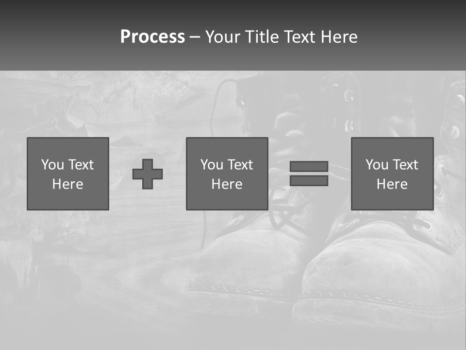 A Black And White Photo Of A Pair Of Boots PowerPoint Template