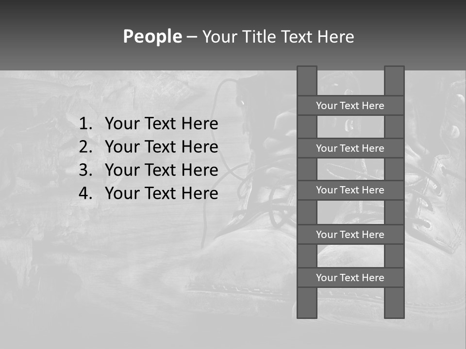 A Black And White Photo Of A Pair Of Boots PowerPoint Template