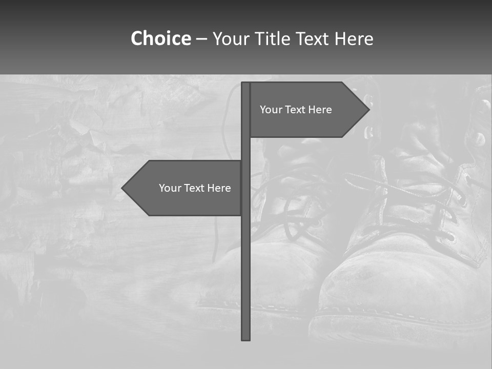 A Black And White Photo Of A Pair Of Boots PowerPoint Template