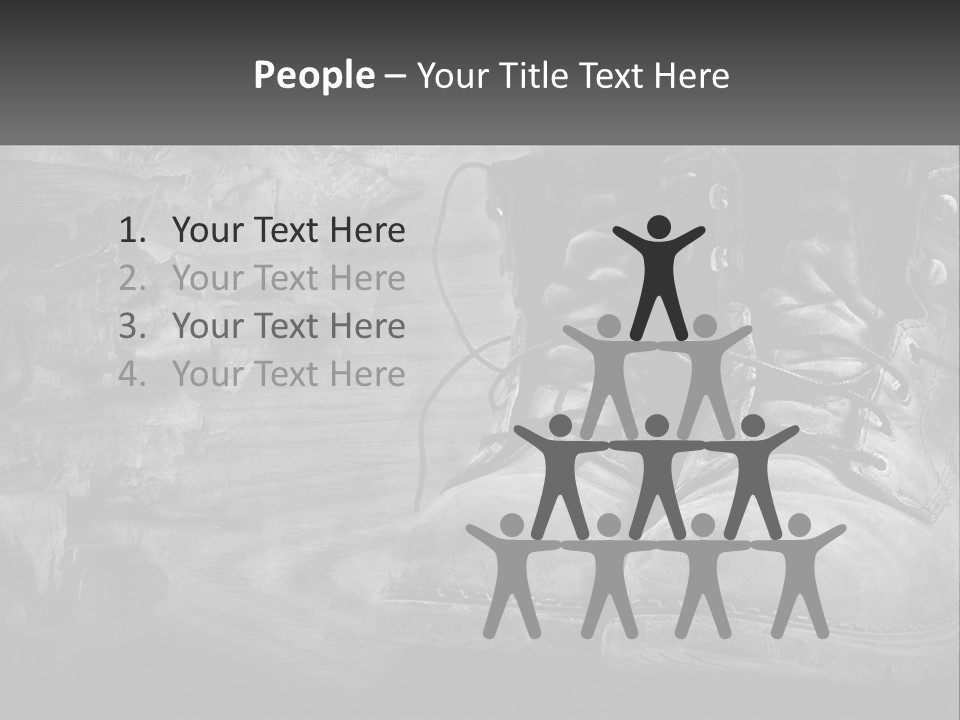 A Black And White Photo Of A Pair Of Boots PowerPoint Template