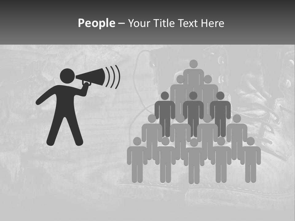 A Black And White Photo Of A Pair Of Boots PowerPoint Template