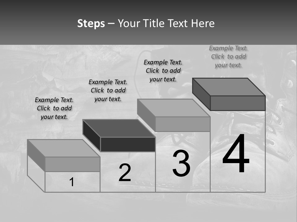 A Black And White Photo Of A Pair Of Boots PowerPoint Template