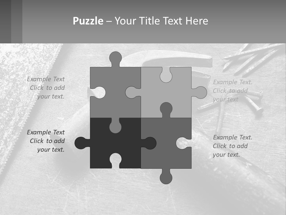 A Hammer And Nails On A Table Powerpoint Template PowerPoint Template