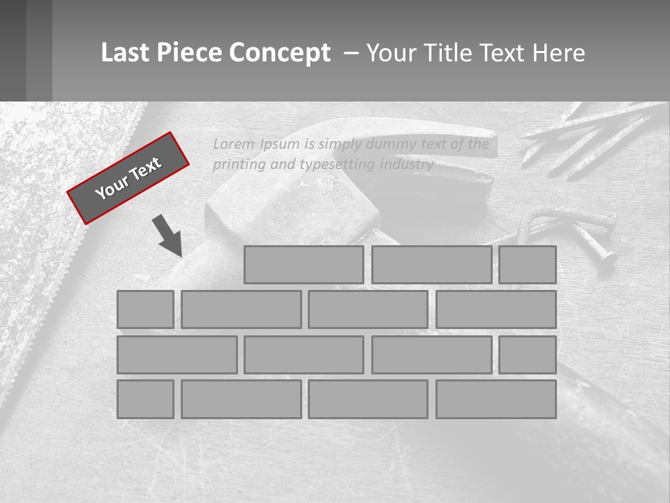 A Hammer And Nails On A Table Powerpoint Template PowerPoint Template