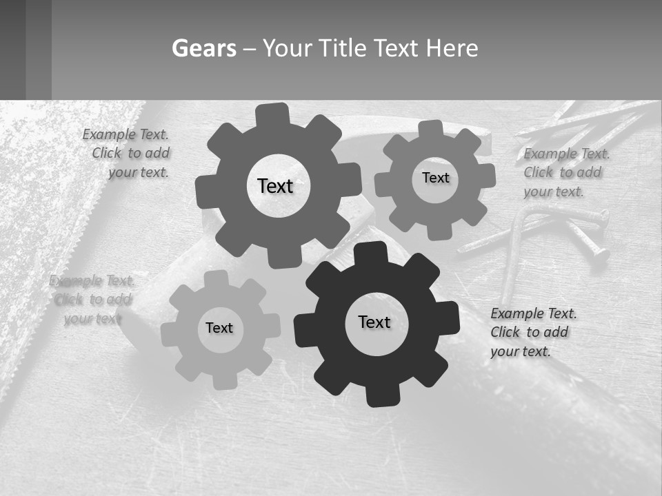 A Hammer And Nails On A Table Powerpoint Template PowerPoint Template