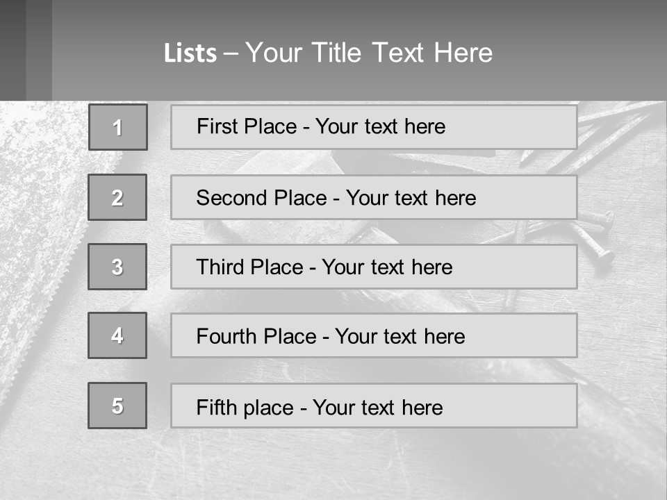A Hammer And Nails On A Table Powerpoint Template PowerPoint Template