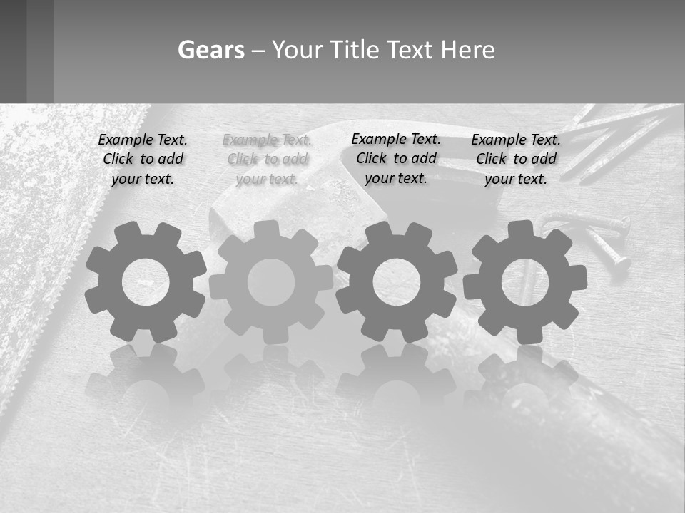 A Hammer And Nails On A Table Powerpoint Template PowerPoint Template