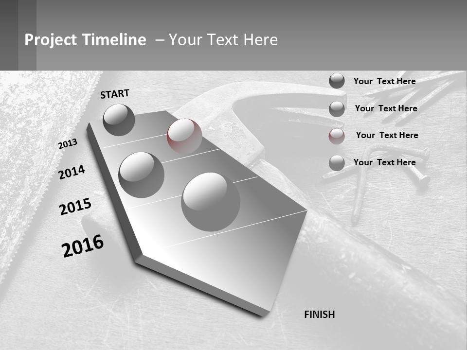 A Hammer And Nails On A Table Powerpoint Template PowerPoint Template