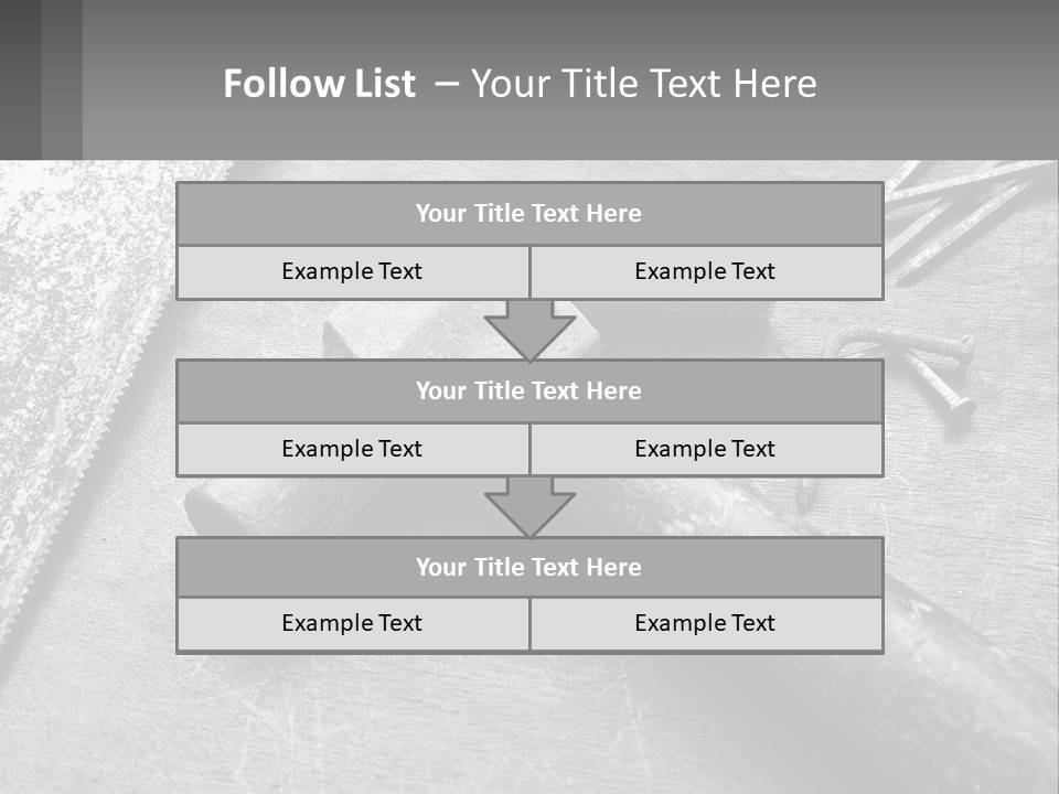 A Hammer And Nails On A Table Powerpoint Template PowerPoint Template