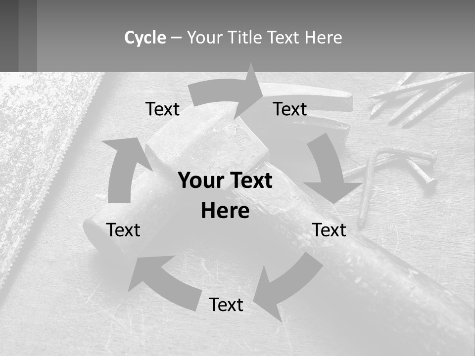 A Hammer And Nails On A Table Powerpoint Template PowerPoint Template