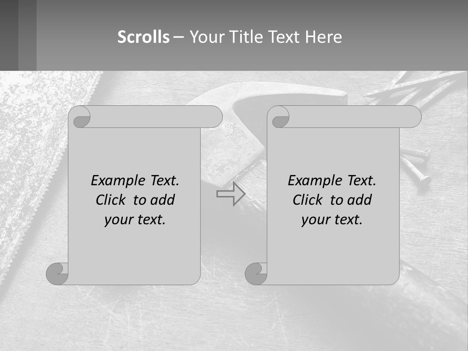 A Hammer And Nails On A Table Powerpoint Template PowerPoint Template