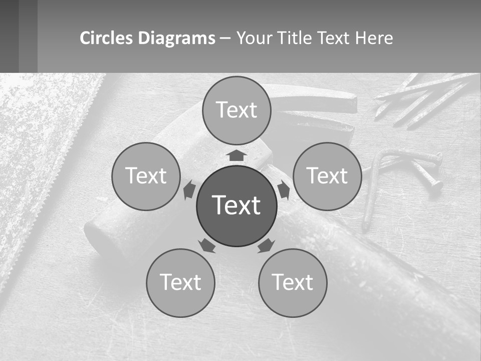 A Hammer And Nails On A Table Powerpoint Template PowerPoint Template