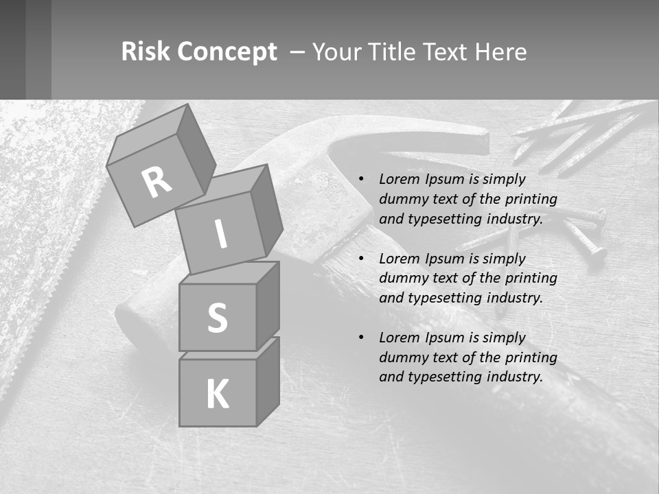 A Hammer And Nails On A Table Powerpoint Template PowerPoint Template