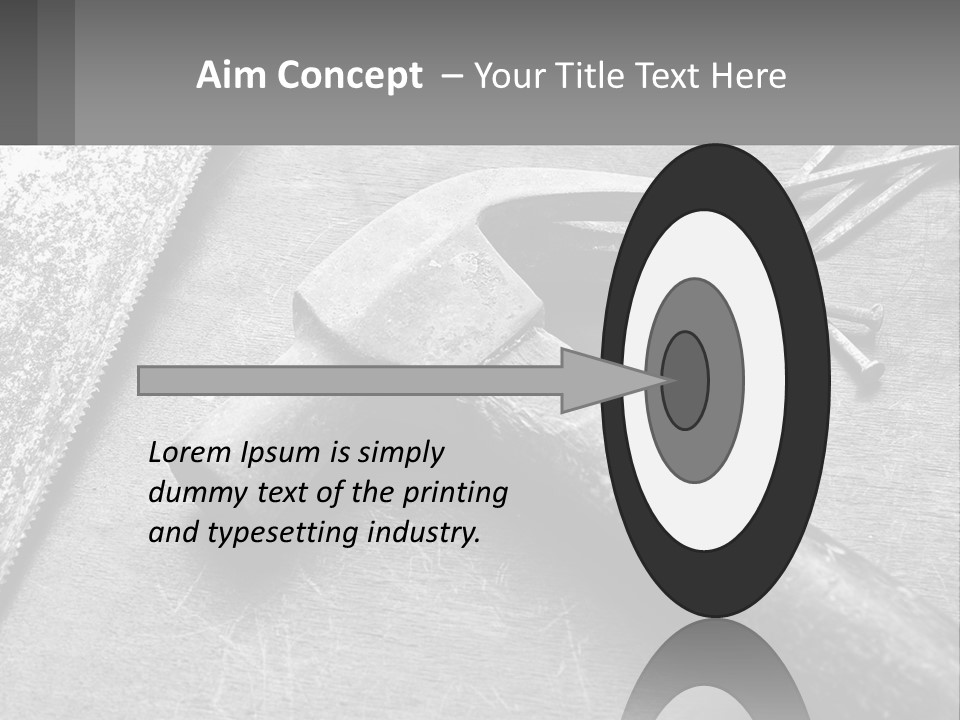 A Hammer And Nails On A Table Powerpoint Template PowerPoint Template