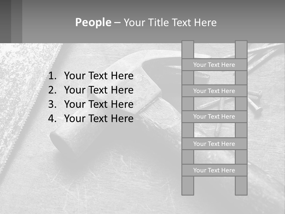 A Hammer And Nails On A Table Powerpoint Template PowerPoint Template