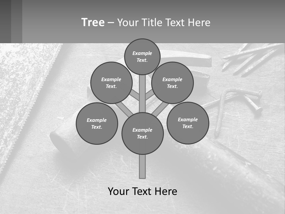 A Hammer And Nails On A Table Powerpoint Template PowerPoint Template
