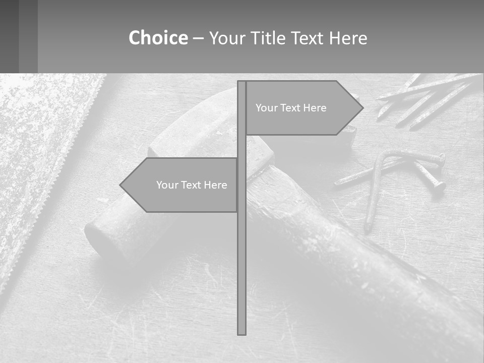 A Hammer And Nails On A Table Powerpoint Template PowerPoint Template