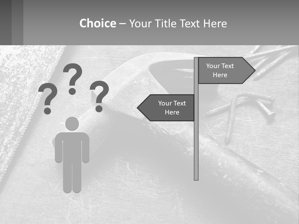A Hammer And Nails On A Table Powerpoint Template PowerPoint Template