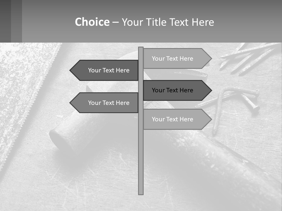 A Hammer And Nails On A Table Powerpoint Template PowerPoint Template