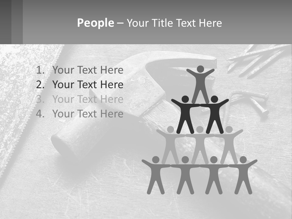 A Hammer And Nails On A Table Powerpoint Template PowerPoint Template