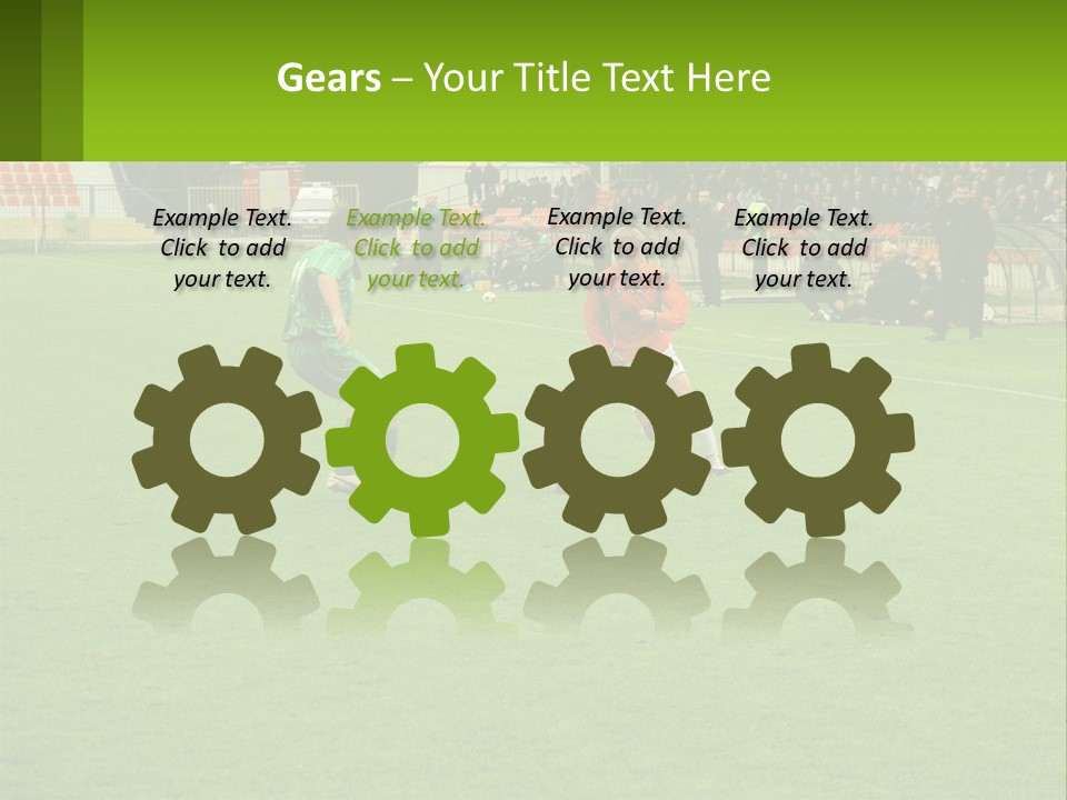 A Group Of Young Men Playing A Game Of Soccer PowerPoint Template