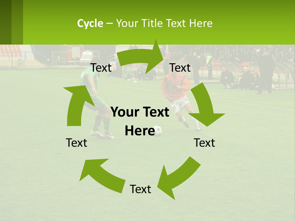 A Group Of Young Men Playing A Game Of Soccer PowerPoint Template