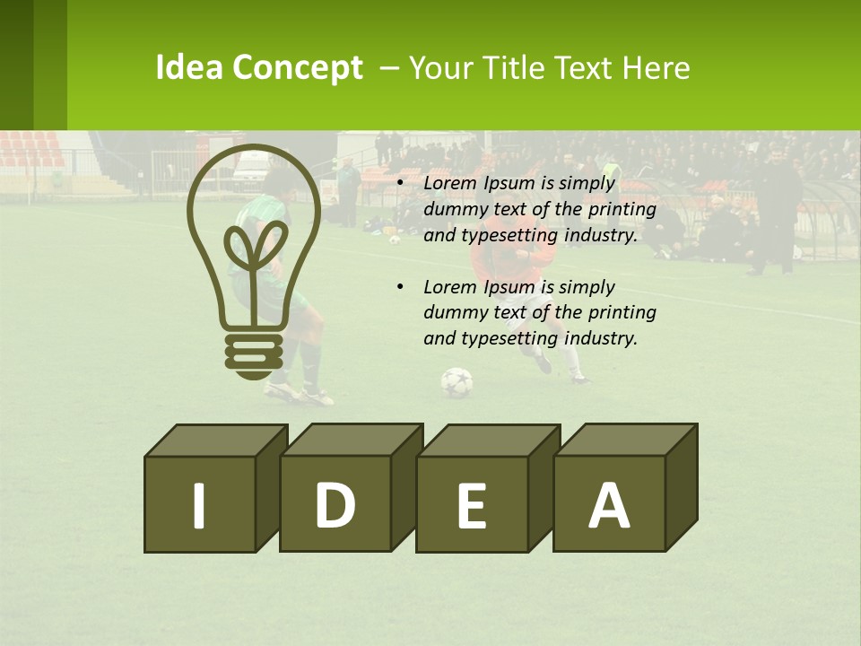 A Group Of Young Men Playing A Game Of Soccer PowerPoint Template