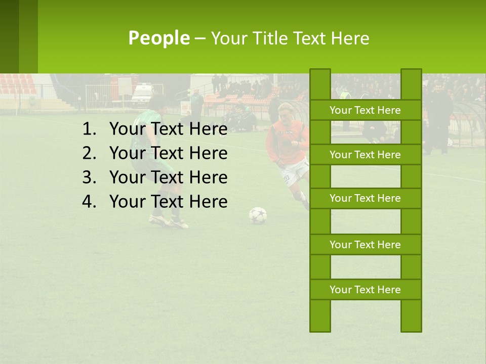 A Group Of Young Men Playing A Game Of Soccer PowerPoint Template