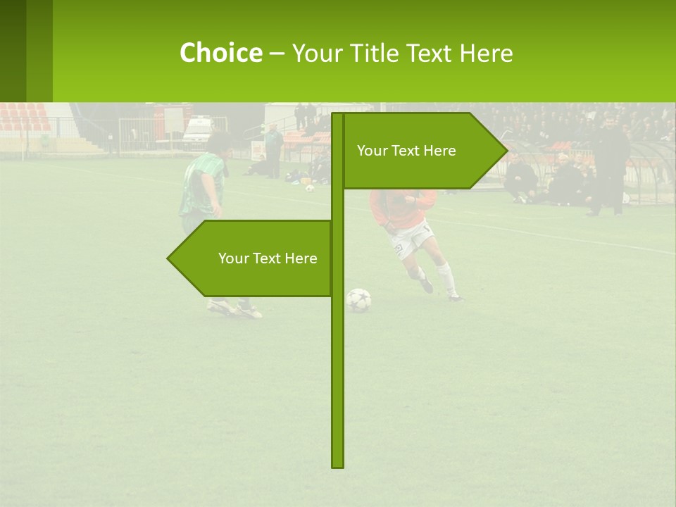 A Group Of Young Men Playing A Game Of Soccer PowerPoint Template