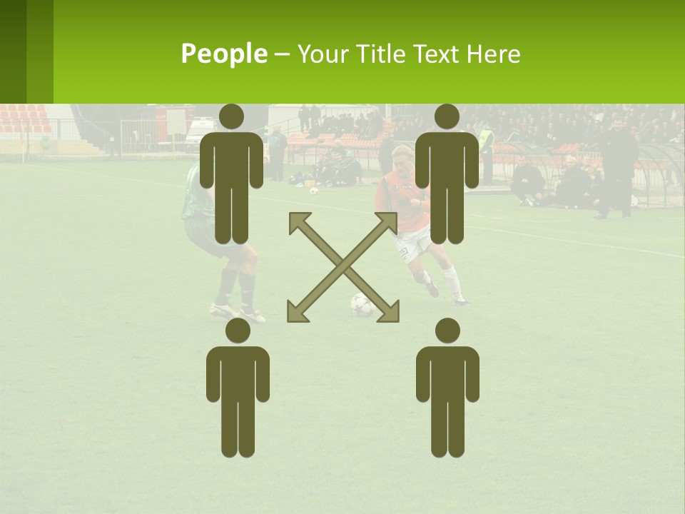 A Group Of Young Men Playing A Game Of Soccer PowerPoint Template