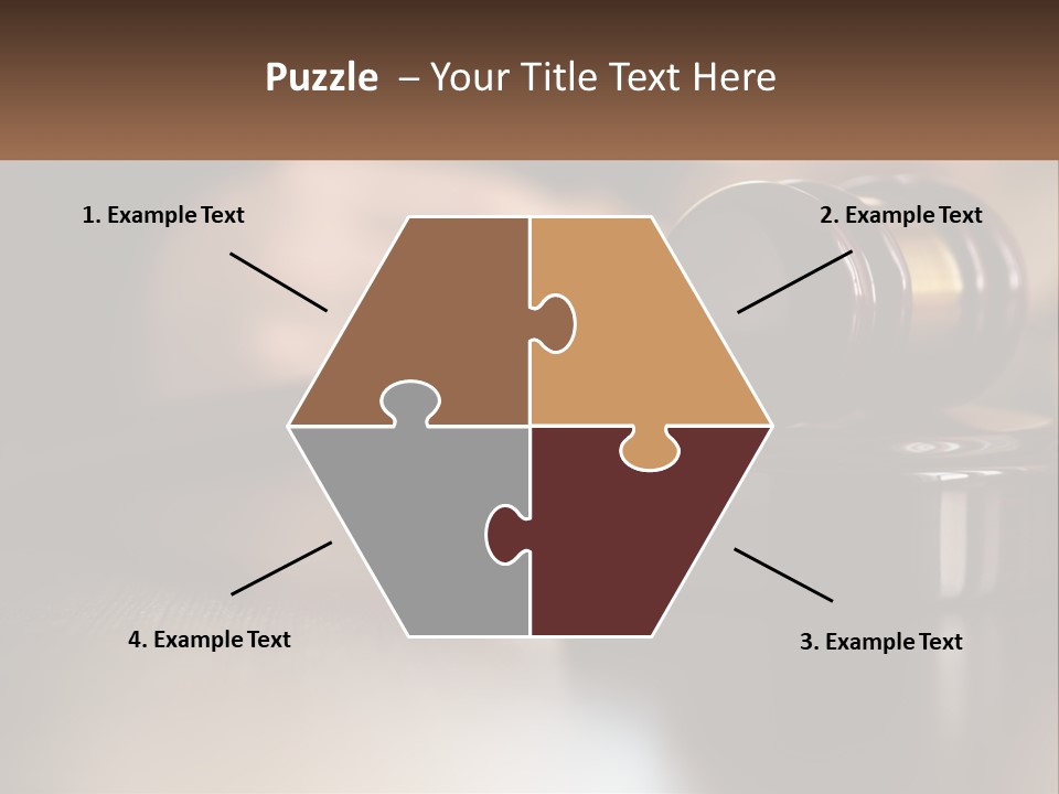 A Wooden Judge's Gavel Sitting On Top Of A Wooden Table PowerPoint Template