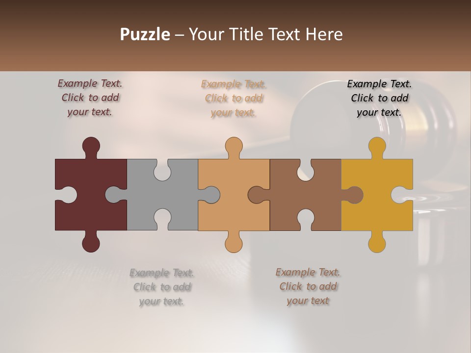 A Wooden Judge's Gavel Sitting On Top Of A Wooden Table PowerPoint Template