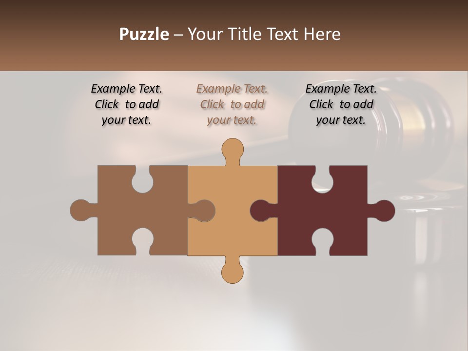 A Wooden Judge's Gavel Sitting On Top Of A Wooden Table PowerPoint Template