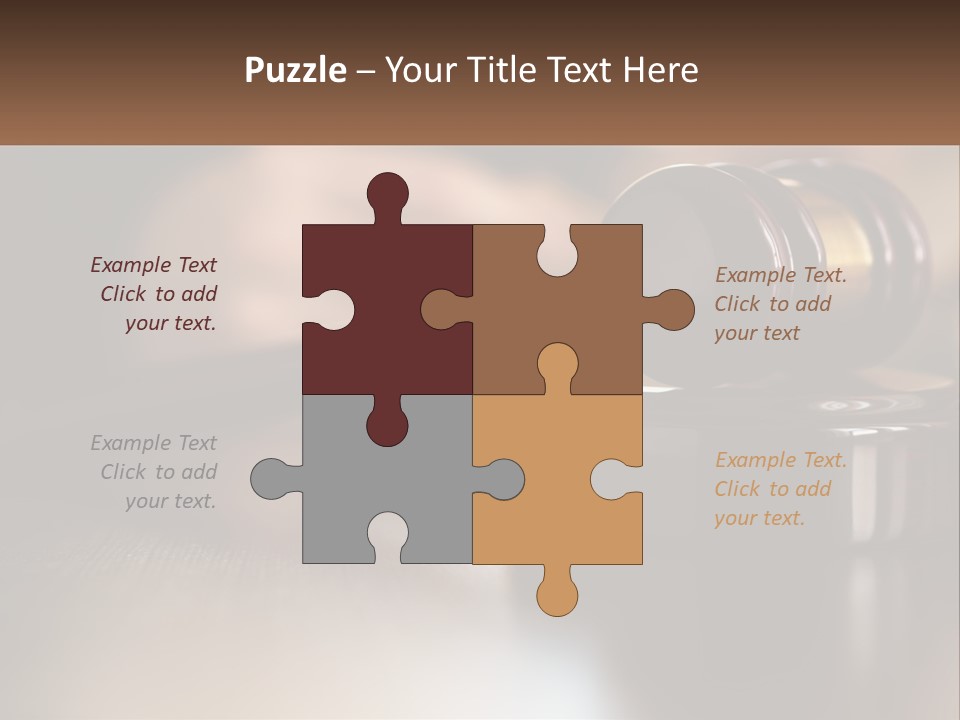 A Wooden Judge's Gavel Sitting On Top Of A Wooden Table PowerPoint Template