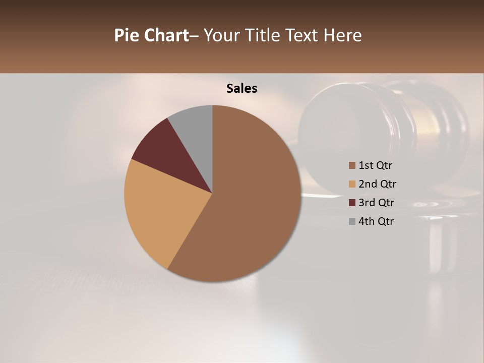 A Wooden Judge's Gavel Sitting On Top Of A Wooden Table PowerPoint Template