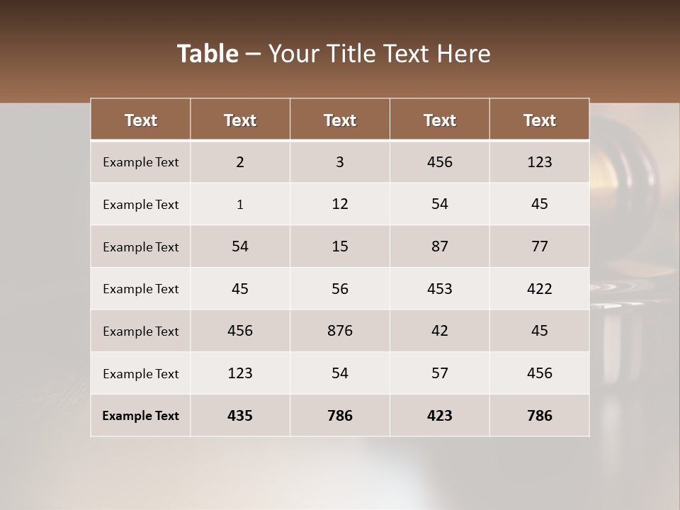 A Wooden Judge's Gavel Sitting On Top Of A Wooden Table PowerPoint Template