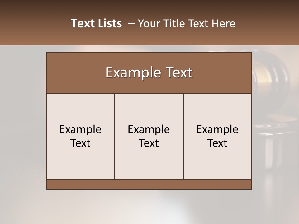 A Wooden Judge's Gavel Sitting On Top Of A Wooden Table PowerPoint Template