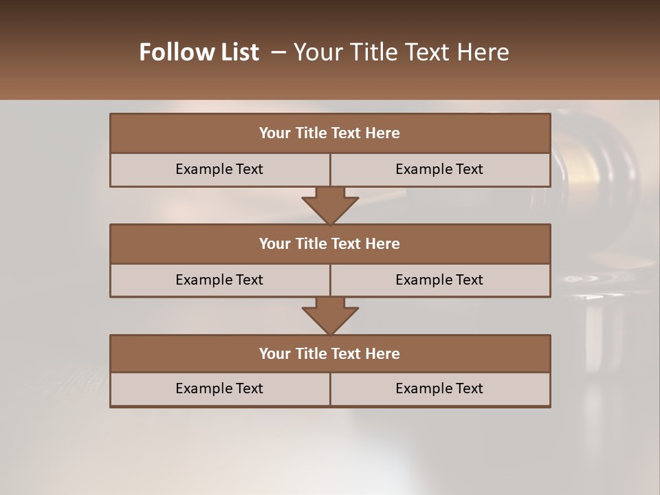 A Wooden Judge's Gavel Sitting On Top Of A Wooden Table PowerPoint Template