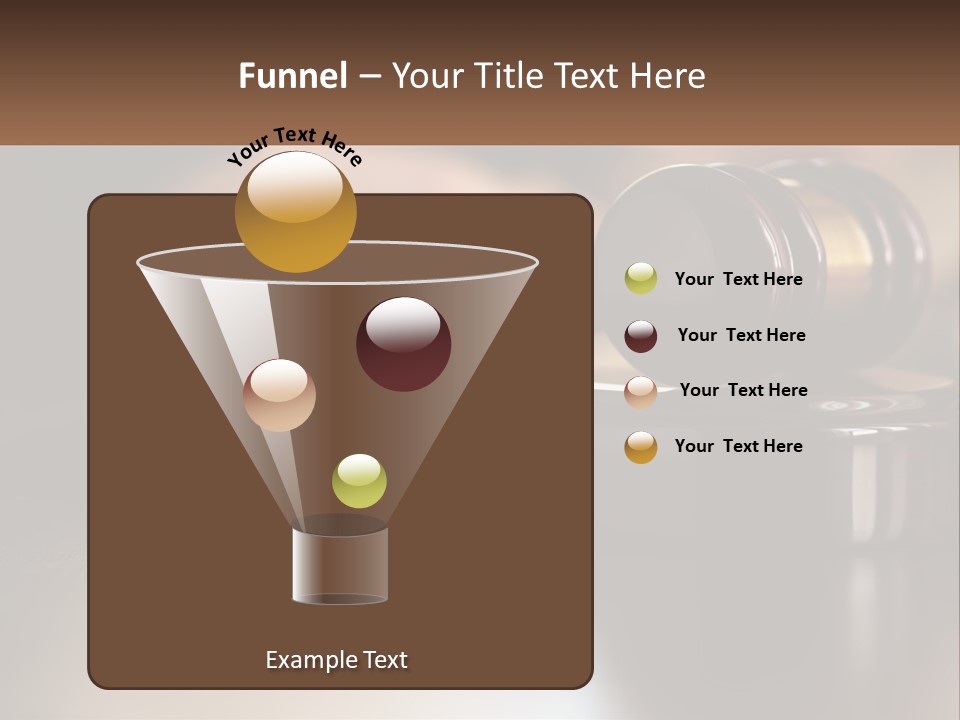 A Wooden Judge's Gavel Sitting On Top Of A Wooden Table PowerPoint Template