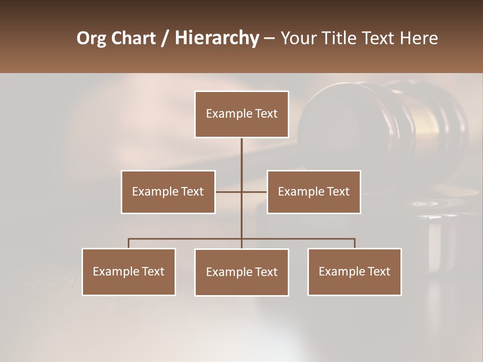 A Wooden Judge's Gavel Sitting On Top Of A Wooden Table PowerPoint Template