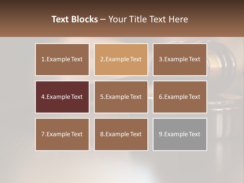A Wooden Judge's Gavel Sitting On Top Of A Wooden Table PowerPoint Template