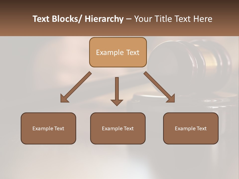 A Wooden Judge's Gavel Sitting On Top Of A Wooden Table PowerPoint Template