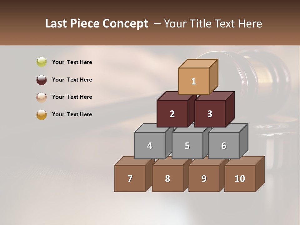 A Wooden Judge's Gavel Sitting On Top Of A Wooden Table PowerPoint Template