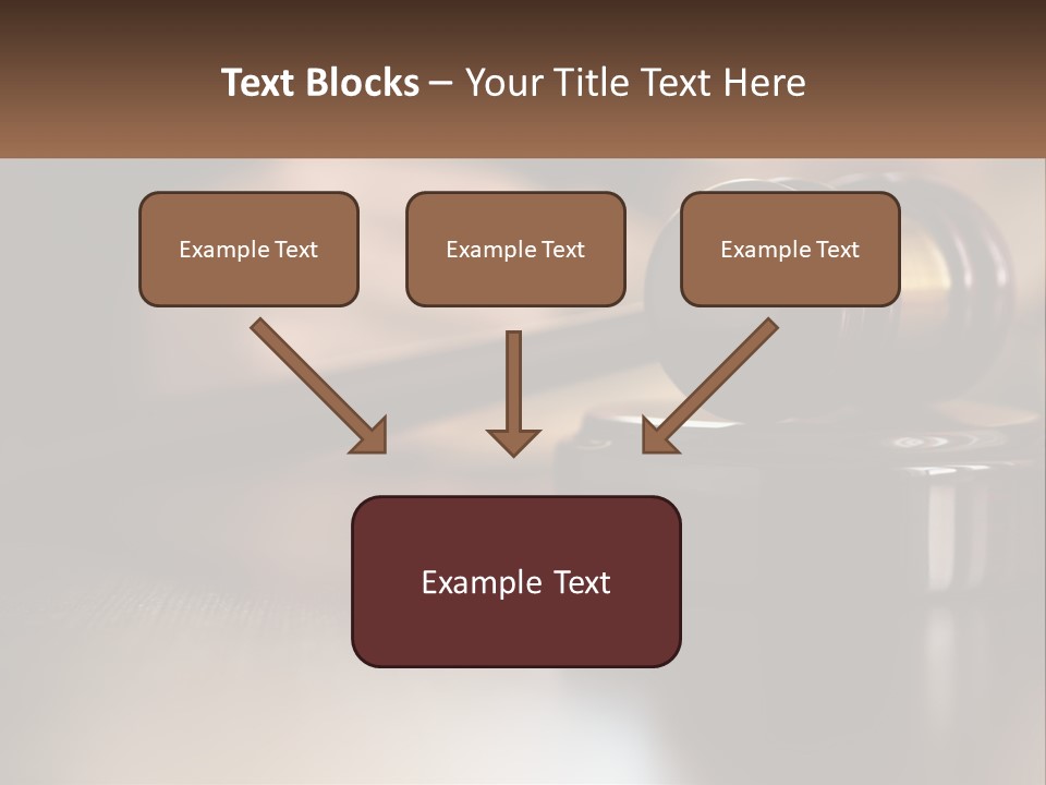 A Wooden Judge's Gavel Sitting On Top Of A Wooden Table PowerPoint Template