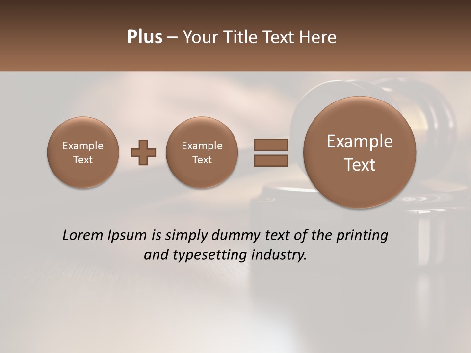 A Wooden Judge's Gavel Sitting On Top Of A Wooden Table PowerPoint Template